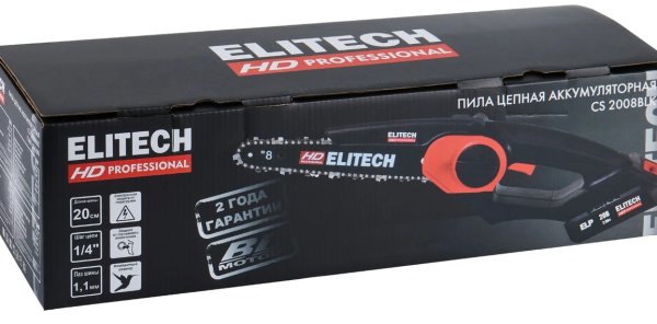 Аккумуляторная цепная пила ELITECH CS 2008BLK (E1611.016.00)